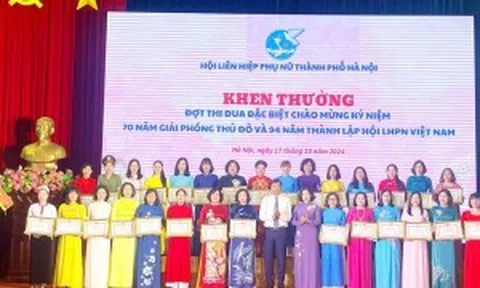 Hà Nội: Biểu dương các tập thể, cá nhân phụ nữ Thủ đô tiêu biểu năm 2024